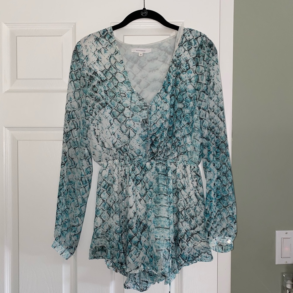 Olivaceous Snakeskin Pattern Romper